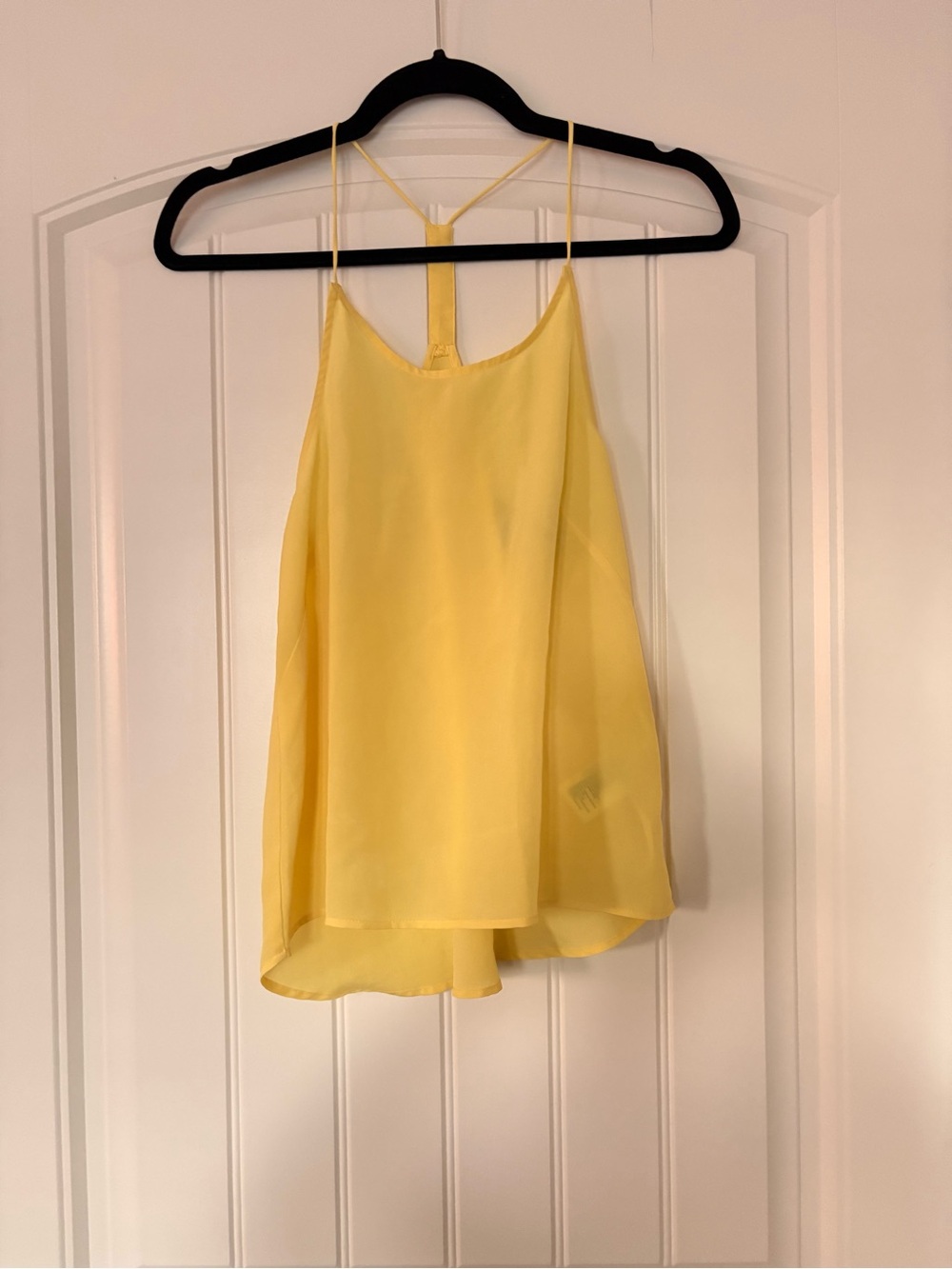 Yellow Sleeveless Chiffon Tank Top